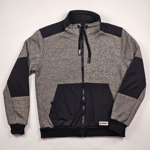 Hooey Men's Full Zip Sweater Jacket Fleece Lined Medium M Charcoal Black HJ093XH - Picture 1 of 11